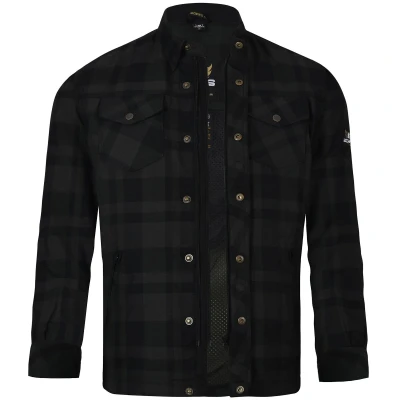 Abbildung von Bores Lumberjack Jacken Hemd Basic Herren Motorradjacke Schwarz/Dunkelgrau S