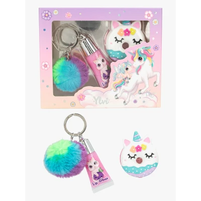Abbildung von Depesche 11712 Ylvi Lipgloss Set im Einhorn Design für Kinder, 2 Glosse mit fruchtigem Duft, inkl. Anhänger