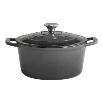 Abbildung von APS 88303 Kochtopf mit Deckel &quot;5 STARS&quot;, Schmortopf Gusseisen, induktionsgeeignet, ofenfest, inkl. Deckelhalter, Ø 25 cm, 4 Liter, anthrazit