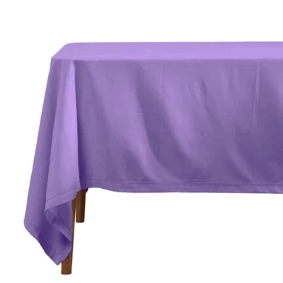 Abbildung von Homescapes Lila Tischdecke mit Hohlsaum aus 100% Baumwolle 137x178 cm, Tischtuch rechteckig, waschbar &amp; pflegeleicht