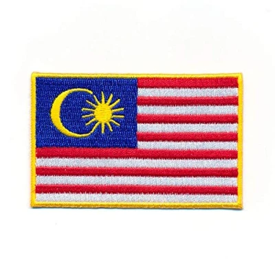 Abbildung von hegibaer 40 x 25 mm Malaysia Flagge Kuala Lumpur Flag Patch Aufnäher Aufbügler 1999 A