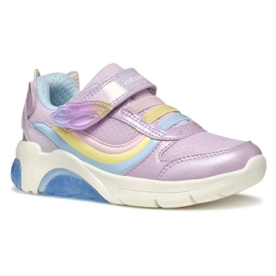 Abbildung von Geox Light UP J Fadinlight GIRL Sneaker low für Kinder, Größe: 34, Lilac/multicolor Schuhe