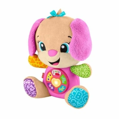 Abbildung von Fisher Price Laugh &amp; Learn JFD35 Plüschtier mit Smart Stages Musikalisches Lernspielzeug für Babys ab 6 Monaten, mehrsprachige Version: Italienisch, Spanisch, Portugiesisch, Englisch,