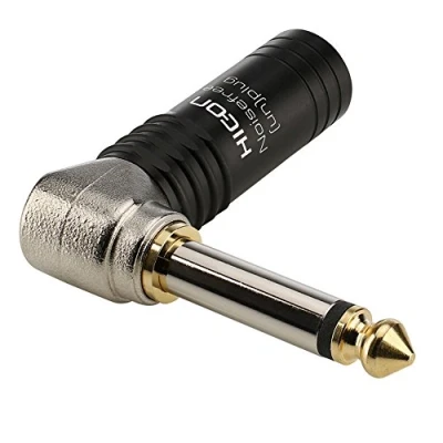 Abbildung von HICON 6,3mm Klinkenstecker 2 pol Male Mono 90 gewinkelt Goldtip noisefree (un) Plug HI J63MA14