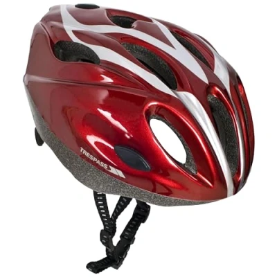 Abbildung von Trespass Tanky, Metallic Red, 52/56, Leichter Fahrradhelm mit Rundumbelüftung für Kinder / Jugendliche Unisex Mädchen und Jungen 10 17 Jahre, 52 56cm Kopfumfang, Rot