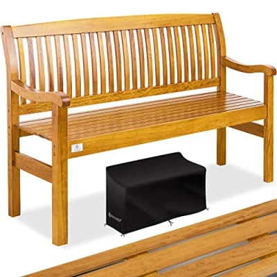 Abbildung von KESSER® Gartenbank Holz Holzbank wetterfest für 3 bis 4 Personen Parkbank aus Massivholz Sitzbank 320 kg belastbar 150 cm Balkonbank Bank Balkon Terrasse &amp; Garten inkl. Cover Anthrazit