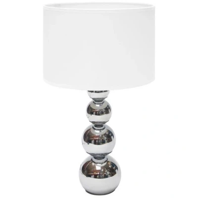 Abbildung von smartwares Tischleuchte, Leuchtmittel nicht inklusive, Tischlampe Nachttischleuchte Metall Textil Touchdimmer chrom H 43 cm