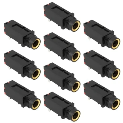 Abbildung von OTOTEC 10 Stück Vergoldung 6,35 Mm 3 polige Buchse Kopfhörer Stereobuchse Ersatzteil 1/4 Zoll Audio Stereo Anschluss Leiterplattenmontage 50 V/1 A