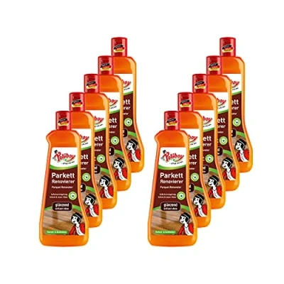 Abbildung von POLIBOY Renovierer glänzend Parkettaufbereiter für versiegelte Holzböden Parkettversieglung durch Schutzschicht Ohne Abschleifen 10 x 500 ml Made in Germany