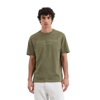 Abbildung von Marc O&#039;Polo Short Sleeve CREW NECK Inside Chest Tshirt print, Herren, Größe: Medium, Oak ash
