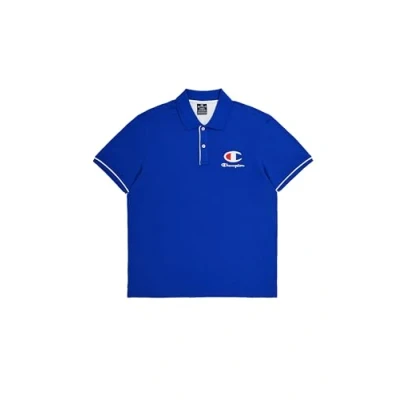 Abbildung von Champion Herren Legacy Icons Plus Polo Gallery S/S Crewneck Polohemd, Elektrischblau, Medium