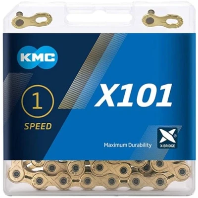 Abbildung von Kette Single Speed KMC X101 Gold 112 Glieder