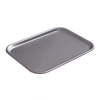 Abbildung von HENDI Serviertablett 31 x 23 cm Edelstahl silber spülmaschinengeeignet, Gastro Tablett rechteckig Buffet