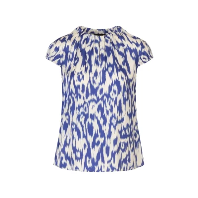 Abbildung von APART Bedruckte Bluse aus matt schimmerndem Satin mit Allover Druckmuster, Royalblau Creme, 40
