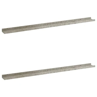 Abbildung von vidaXL 2X Wandregal Bücherregal Wandboard Schweberegal Hängeregal Dekoregal Freischwebend Regal Büroregal Wandablage Betongrau 115x9x3cm