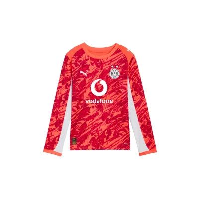 Abbildung von PUMA Borussia Dortmund 25/26 Goalkeeper Long Sleeve Jersey Youth, Kleidung, Glowing Rot/Silver Mist, 9 10Y