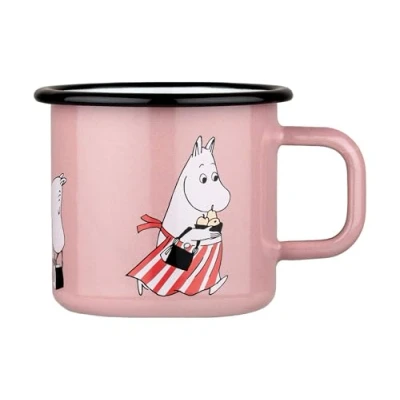 Abbildung von Muurla Moomin Emaille Tasse Moominmamma Retro Pink 0,37 L