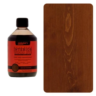 Abbildung von Littlefair&#039;s Holzlasur 500ml Innen Holz Lasur Für Natürliche Holzmaserung Wasserbasierte Wood Stain Schnell Trocknend &amp; Umweltfreundlich Farbe: Sehr rotes Mahagoni