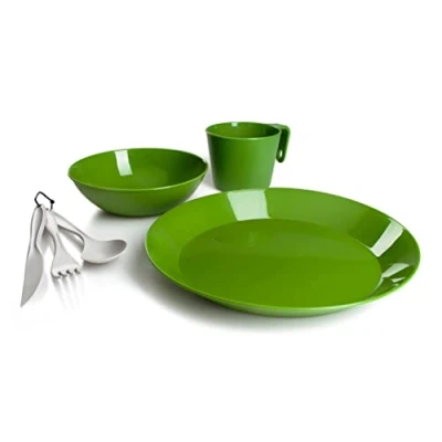 Abbildung von GSI Outdoors Cascadian 1 Person Tischset für Camping, leicht und langlebig, Grün