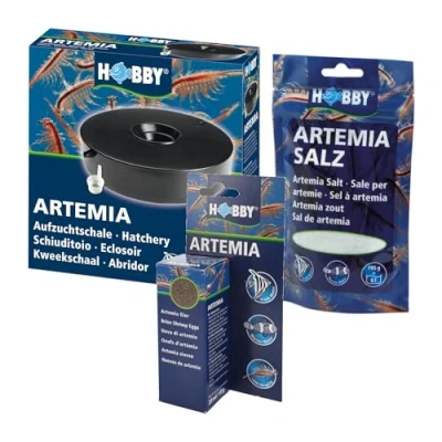Abbildung von Hobby Aquarium Set zur Artemia Aufzucht: Aufzuchtschale + 20 ml Eier 195g, 195g Salz