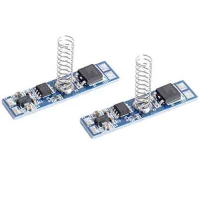 Abbildung von Aftertech® 2 Stück Dimmer Touch Schalter 12 V 24 8 A für Profile aus Aluminium und LED Streifen mit blauer Anzeige Speicher