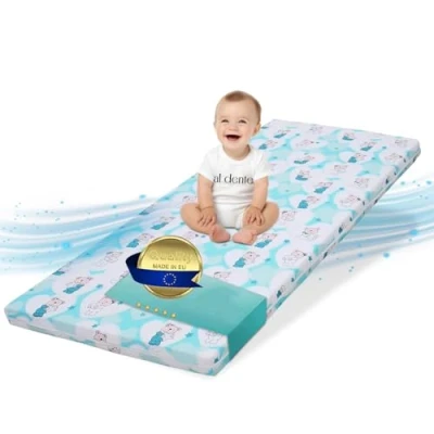 Abbildung von Best For Kids Kindermatratze 70x140 klappbare Babybettmatratze Kinder Rollmatratze Reisebett Schaumstoffmatratze Kinderbettmatratze mit Mikrofaserbezug