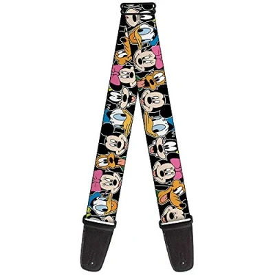 Abbildung von Buckle Down Gitarrengurt klassische Disney Figuren, 5,1 cm breit, 73,7 137,2 lang, Schwarz