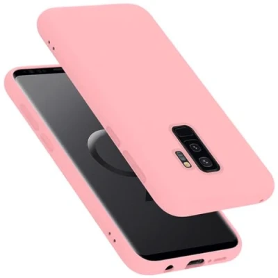 Abbildung von Cadorabo Hülle kompatibel mit Samsung Galaxy S9 Plus Silikon Handyhülle für Case aus flüssigem stoßfeste dünne TPU Schutzhülle Liquid PINK