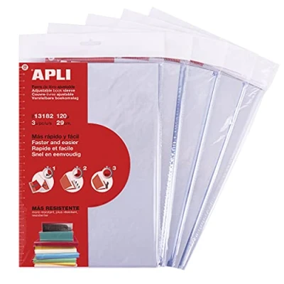 Abbildung von APLI 19012 Bucheinband mit verstellbarer Lasche aus PVC, 290 mm, 120 µ, 15 Stück