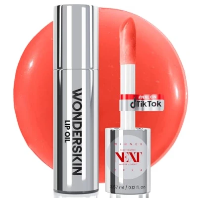 Abbildung von Wonderskin Lip Rehab Serum Oil Getöntes Lippenöl, feuchtigkeitsspendend, pflegend und nicht klebrig mit leuchtend roter Tönung für trockene Lippen (Flirt)