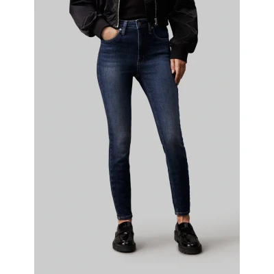 Abbildung von Calvin Klein Jeans HIGH RISE Super Ankle Skinny Fit, Damen, Größe: 26, Denim dark