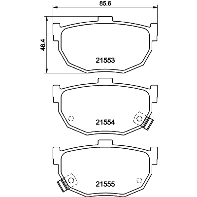 Abbildung von HELLA 8DB 355 006 411 Bremsbelagsatz mit akustischer Verschleißwarnung HYUNDAI: Coupe II, Elantra III Schrägheck, COUPE, KIA: Cerato Limousine