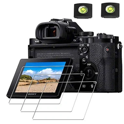 Abbildung von ULBTER Displayschutz schutzfolie für Sony Alpha 1 / A1 A7R IV A7RIV 7R 7RIV A7RM4 Kamera und Blitzschuhabdeckung, Display Schutz folie0,3 mm 9H Härte Glas [3 + 2 Stück]
