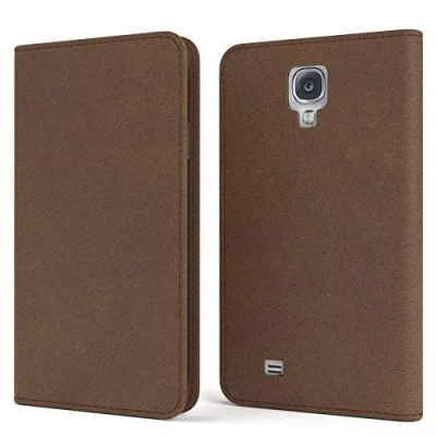 Abbildung von EAZY CASE Tasche kompatibel mit Samsung Galaxy S4 / Neo Vintage Schutzhülle Standfunktion Klapphülle Bookstyle, Handytasche Handyhülle Magnetverschluss und Kartenfach, Kunstleder, Braun