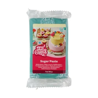 Abbildung von FunCakes Rollfondant Teal Blue, einfach zu verwenden, glatt, flexibel, weich und biegsam, perfekt zum Verzieren von Torten, halal, koscher glutenfrei, 250 g Packung