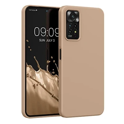 Abbildung von kwmobile Hülle kompatibel mit Xiaomi Redmi Note 11 Pro / (5G) 12 (4G) Silikon Handy Case Handyhülle weiche Oberfläche kabelloses Laden Macchiato