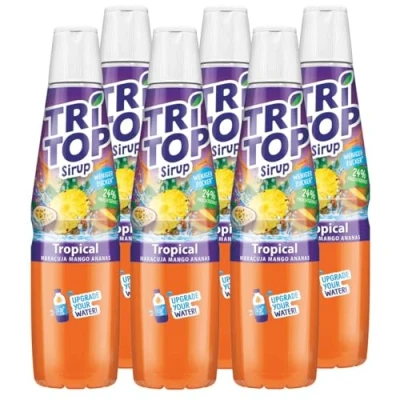Abbildung von TRI TOP Tropical kalorienarmer Sirup für Erfrischungsgetränk, Cocktails oder Süßspeisen wenig Zucker (6 x 600ml)