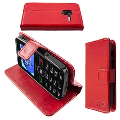 Abbildung von caseroxx Handy Hülle Tasche kompatibel mit Alcatel 2008G Bookstyle Case Wallet in rot