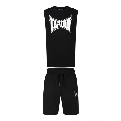 Abbildung von Tapout Herren ärmelloses T Shirt &amp; Shorts Set normale Passform DIEGO, Black, XXL