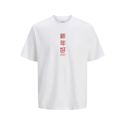 Abbildung von Jack &amp; Jones Jorsnake CREW NECK Tshirt print, Herren, Größe: Large, Bright white print:dragon