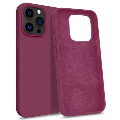 Abbildung von MyGadget Hülle kompatibel mit iPhone 14 Pro Max Gummierte Handyhülle [ 3 Layer Struktur ] Schutzhülle Soft Inlay &amp; Hardcase Cover außen Bordeaux