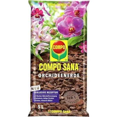 Abbildung von COMPO SANA Orchideenerde mit 8 Wochen Startdünger für alle Orchideenarten verhindert Staunässe und Wurzelfäulnis