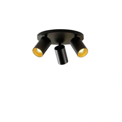Abbildung von Arcchio Strahler Brinja, schwarz, rund, Ø 6 cm, 3 flg., GU10