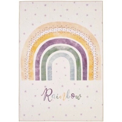 Abbildung von SIMPEX24 Teppich Regenbogen, Rechteckig, Höhe: 7 mm, Jungen Mädchen Babyzimmer Kinderzimmer