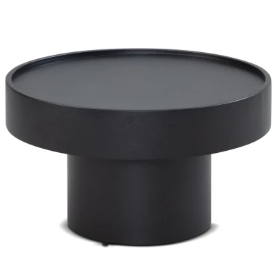 Abbildung von Wohnling Couchtisch 60x60x36 cm Metall Schwarz Sofatisch Rund, Wohnzimmertisch in Pilz Form, Design Kaffeetisch Eisen, Kleiner Tisch Beistelltisch Wohnzimmer Modern