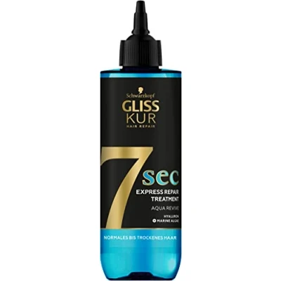 Abbildung von Gliss Kur 7 Sec Express Repair Aqua Revive (200 ml), Haarkur sorgt für eine Extraportion Feuchtigkeit und gesunden Glanz in nur Sekunden