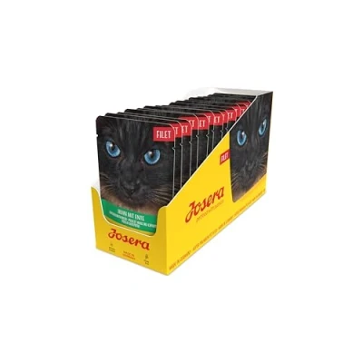 Abbildung von JOSERA Filet Huhn mit Ente (16 x 70 g) Adult Premium Nassfutter für ausgewachsene Katzen &amp; 40% Hühnerfilet getreidefrei Katzenfutter nass im Frischebeutel 16er Pack