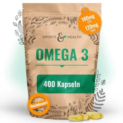 Abbildung von Omega 3 Kapseln Hochdosiert 400 Fischöl Reines Öl Aus Nachhaltigem Fischfang 1000mg Omega3 Fettsäuren Pro Kapsel Mit Triglyceride EPA DHA