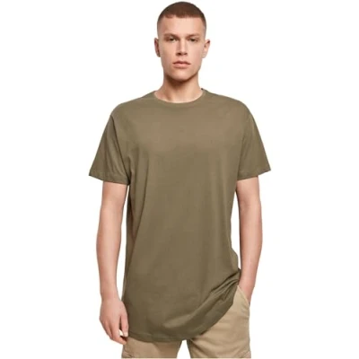 Abbildung von Build Your Brand Herren Shaped Long Tee T Shirt, Olive, XL