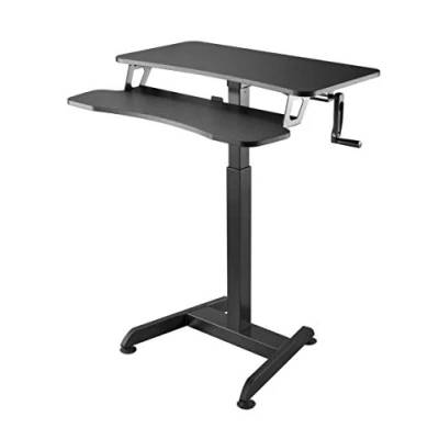 Abbildung von HALTERUNGSPROFI Manuell Höhenverstellbares Pult (74 124cm) Workstation Schreibtisch, zum Arbeiten im Sitzen oder Stehen SSAT 01MS